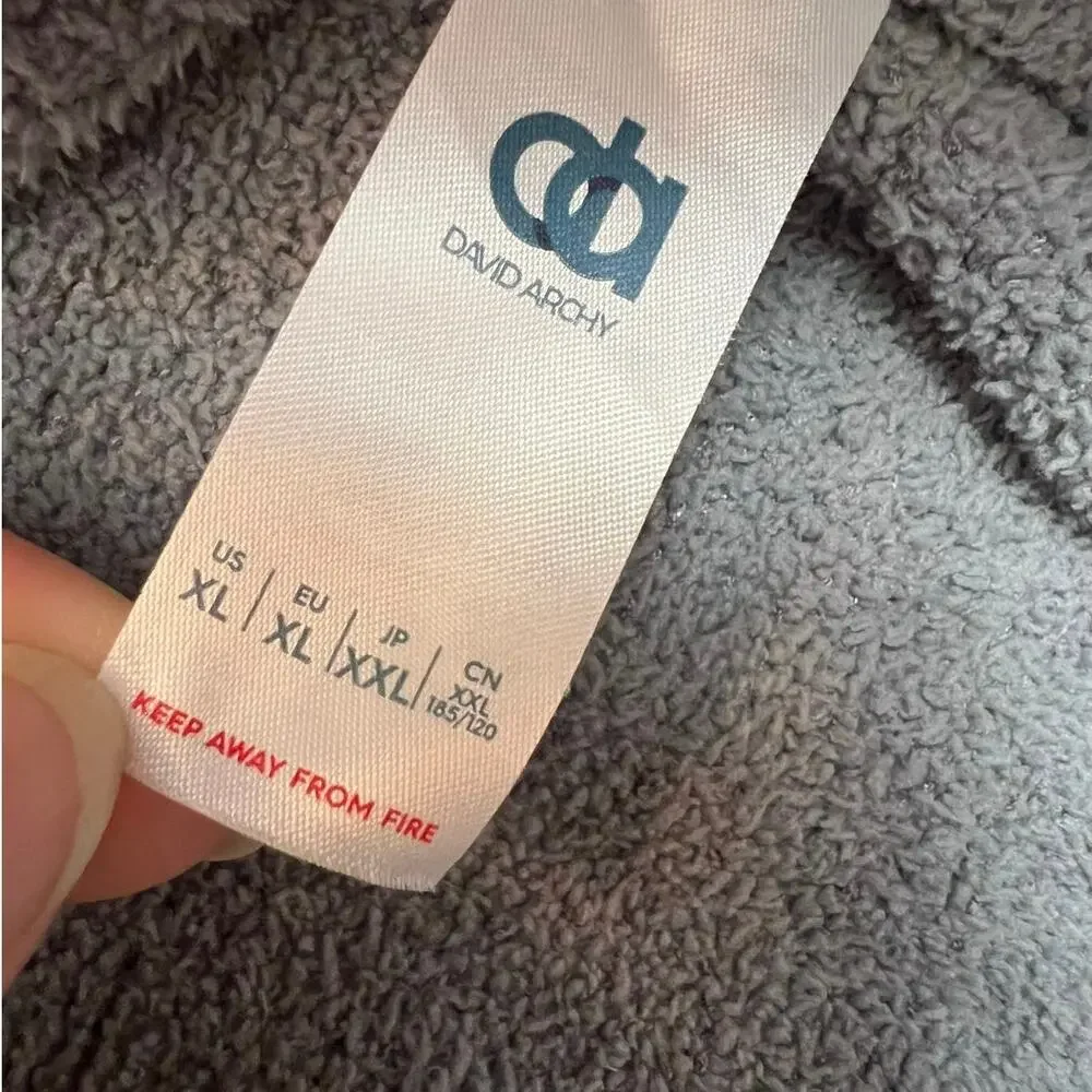 David Archy Gray Fleece Crewneck Sweatshirt Soft Cozy Pullover - XL
